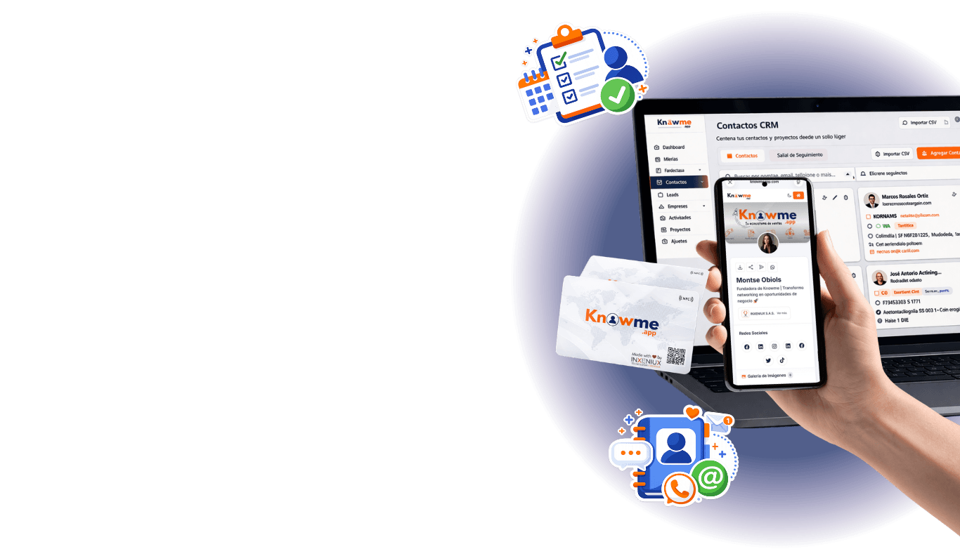 KnowMe App - Perfil digital, CRM y gestión de proyectos